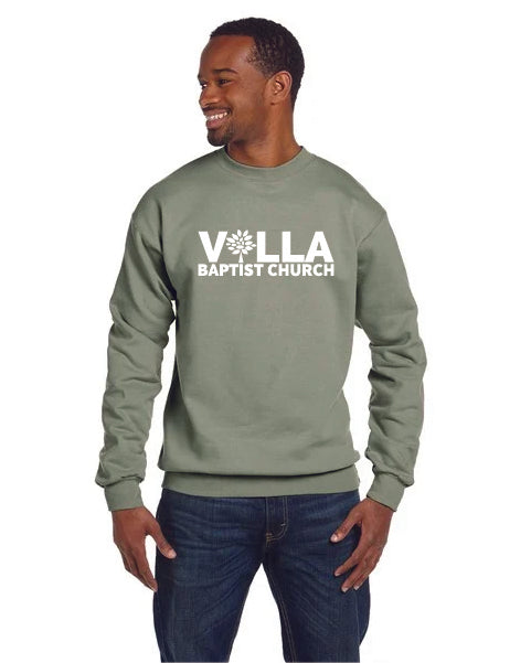 Villa Logo Crewneck Stone Washed Green