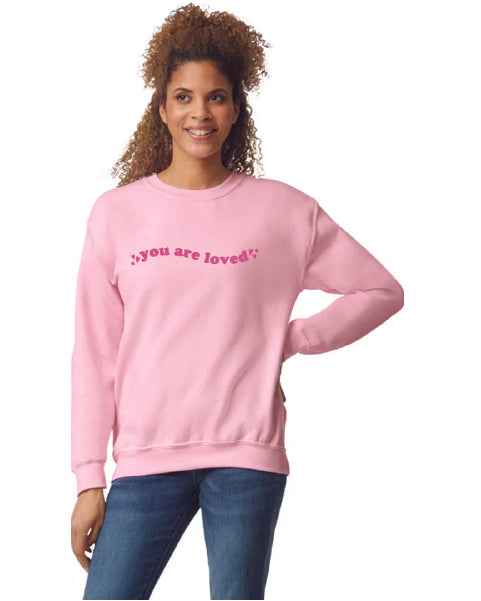 You Are Loved Wave Crewneck Pink