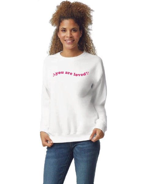 You Are Loved Wave Crewneck White